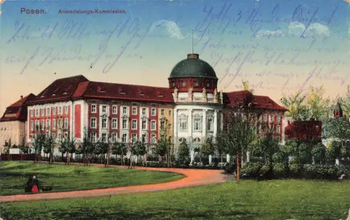 AK Posen Ansiedelungs-Kommission Posen 1915 gelaufen Postkarte