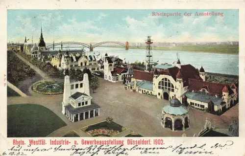 AK Düsseldorf Industrie u. Gewerbeausstellung Nordrhein-Westfalen 1902 Postkarte