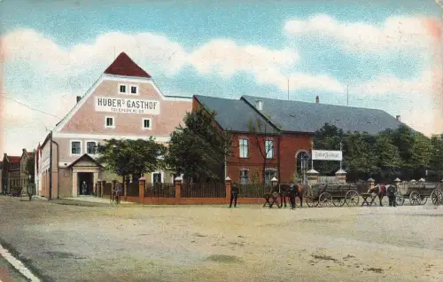 AK Großräschen Hubers Gasthof Hotel Brandenburg 1912 gelaufen Postkarte