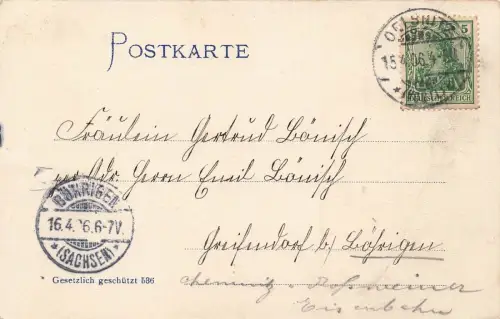 Bahnhofstrasse mit Elsterbrücke Oelsnitz Erzgebirge Sachsen Fotomontage AK 1906