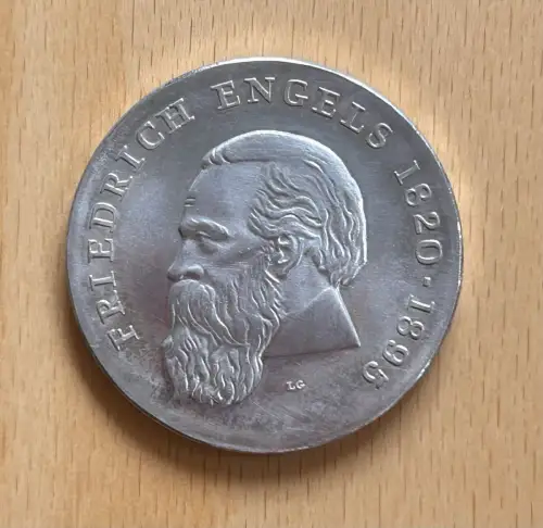 DDR 20 Mark 1970 Friedrich Engels Silber Gedenkmünze