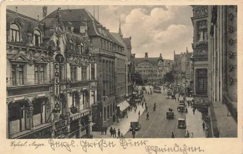 AK Erfurt Anger Stadtansicht Casino Thüringen 1935 gelaufen Postkarte