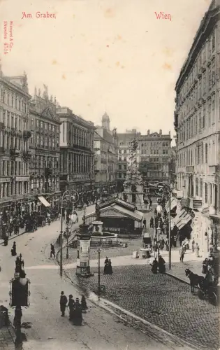 AK Wien Am Graben Cafe Österreich ungelaufen Postkarte