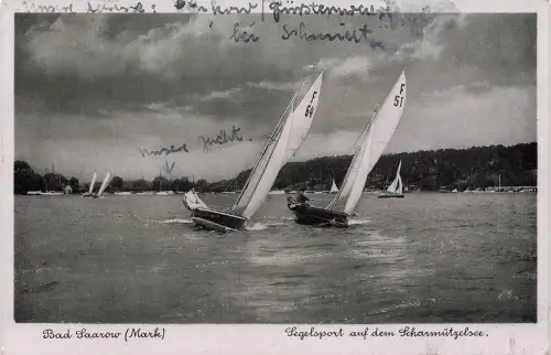 AK Bad Saarow Segelsport Scharmützelsee Brandenburg 1941 gelaufen Postkarte