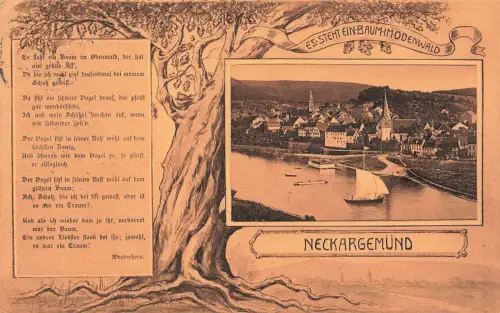 AK Neckargemünd Gedicht Stadtansicht Baden-Württemberg 1914 gelaufen Postkarte