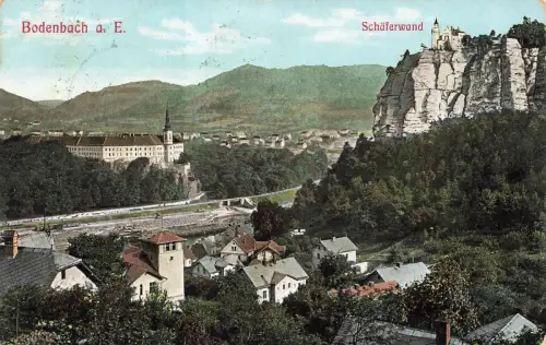AK Bodenbach Schäferwand Schloss Böhmen 1909 gelaufen Postkarte