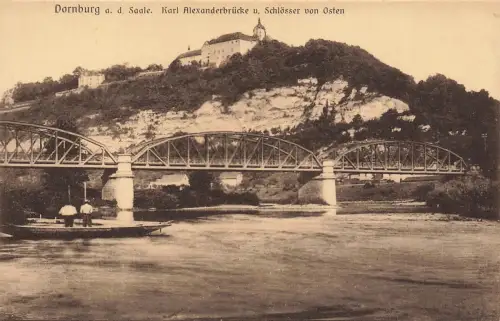 AK Dornburg Karl Alexander Brücke Schloss Saale Thüringen ungelaufen Postkarte