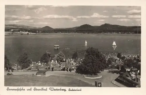 AK Wartenberg Strandbad Sommerfrische Menschen Sudeten ungelaufen Postkarte
