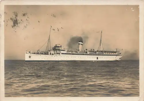 AK Turbinen Schnelldampfer Kaiser H.A.P.A.G Seebäderdienst 1930 Postkarte