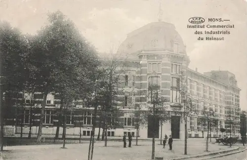 AK Mons Handelsinstitut Belgien 1915 gelaufen Postkarte