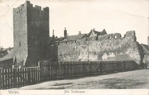 AK Worms Alte Stadtmauer Rheinland-Pfalz 1906 gelaufen Postkarte