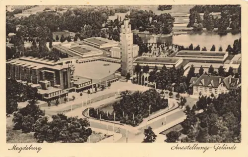 AK Magdeburg Austellungsgelände Sachsen-Anhalt 1939 gelaufen Postkarte