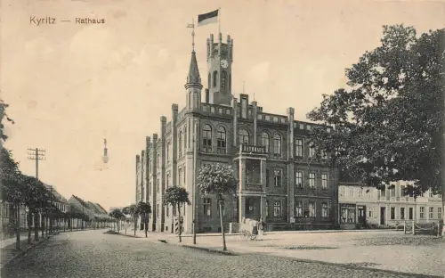 AK Kyritz Rathaus Straßenansicht Brandenburg 1914 gelaufen Postkarte
