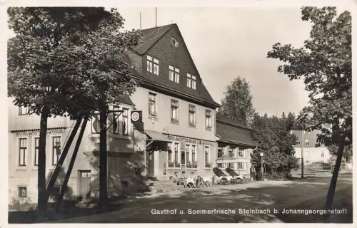 AK Steinbach Gasthof Sommerfrische Sachsen gelaufen Postkarte