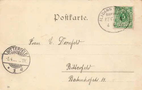 AK Greifenberg Kirche Bazar Pommern 1900 gelaufen Postkarte