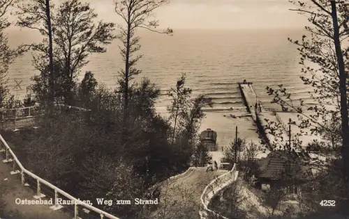 AK Ostseebad Rauschen Swetlogorsk Strand Ostpreussen ungelaufen Postkarte