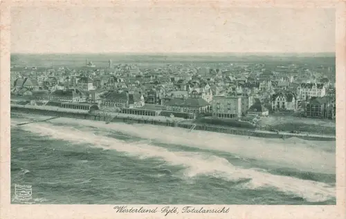 AK Westerland Sylt Totalansicht Schleswig-Holstein ungelaufen Postkarte