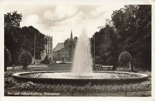 AK Kolberg See Solbad Kaiserplatz Pommern 1934 gelaufen Postkarte