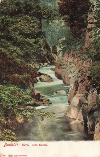 AK Bodetal Bode Kessel Sachsen-Anhalt Harz 1907 gelaufen Postkarte