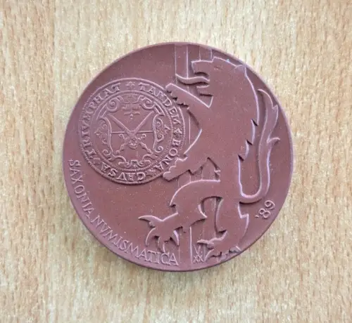 DDR Medaille Plakette 1989 40 Jahre DDR Meissen Porzellan Kulturbund