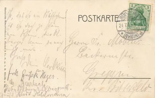 AK Assmanshausen Winzer Wein Rheinansicht Hessen 19079 gelaufen Postkarte