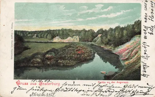 AK Insterburg Partie Angerapp Ostpreussen 1903 gelaufen Postkarte