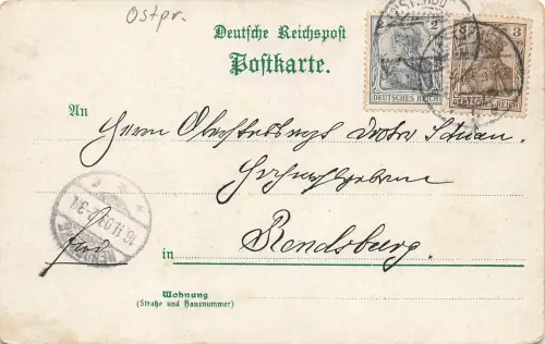 AK Insterburg Partie Angerapp Ostpreussen 1903 gelaufen Postkarte