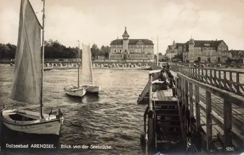 AK Arendsee Ostseebad Seebrücke Schiffe Sachsen-Anhalt 1931 gelaufen Postkarte