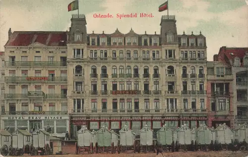 AK Ostende Splendid Hotel Belgien gelaufen Postkarte