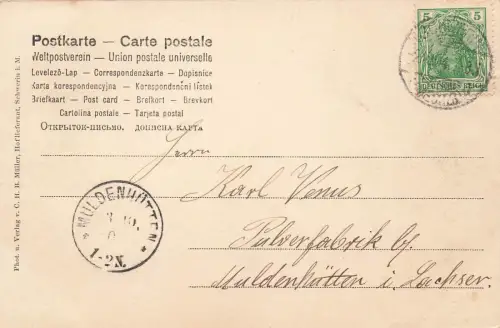 Großherzogliches Schloss Stadtseite Schwerin Mecklenburg-Vorpommern AK 1904