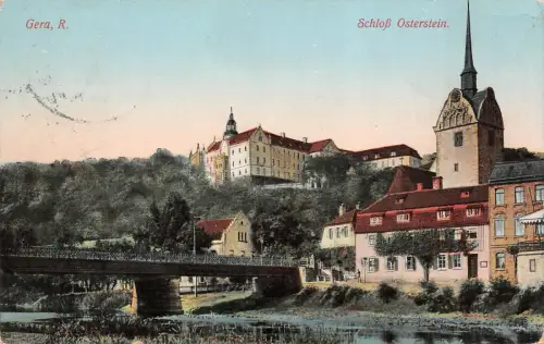 Gera R. Schloß Osterstein Postkarte AK 1913