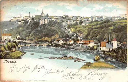 Leisnig Ansicht Panorama Postkarte AK 1902