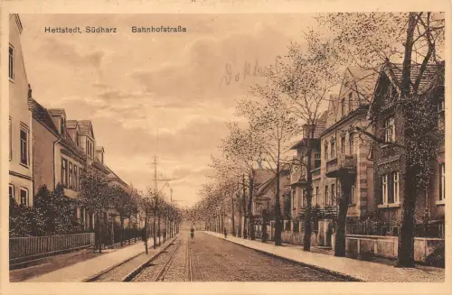 Hettstedt Südharz Bahnhofstraße Postkarte 1932