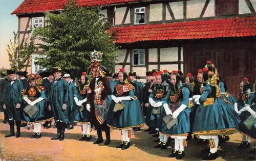 Hessische Trachten Postkarte AK 1936