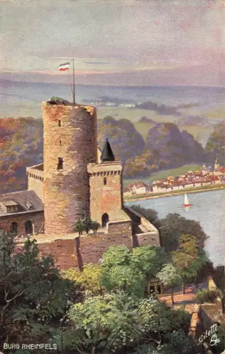 Burg Rheinfels Sankt Goar Rheinland-Pfalz Postkarte AK