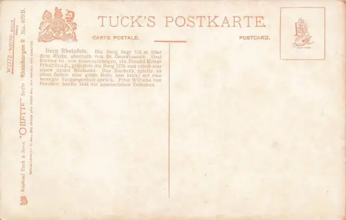 Burg Rheinfels Sankt Goar Rheinland-Pfalz Postkarte AK