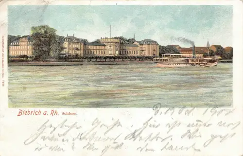 Biebrich a. Rh. Schloss Postkarte AK 1900