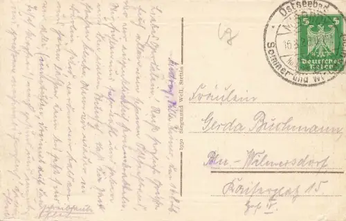 Strandpanorama Seebad Misdroy Pommern Postkarte AK 1926