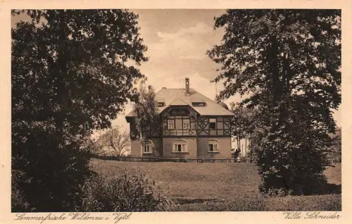 Sommerfrische Wildenau mit Villa Schneider Vogtland Sachsen Postkarte AK