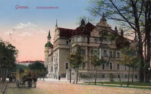 Kreisständehaus in Gnesen Posen Postkarte AK 1917