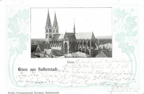 Gruss aus Halberstadt Dom Postkarte AK 1900