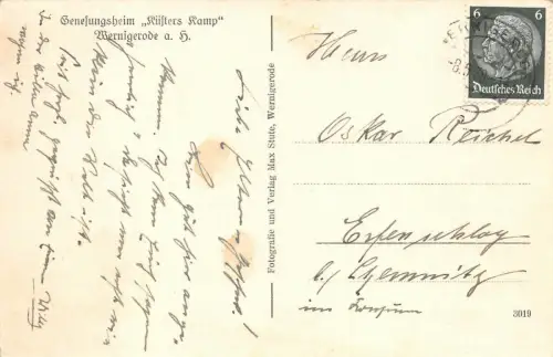 Wernigerode Genesungsheim "Rüsters Ramp" Nebengebäude "Villa Anna" AK 1938