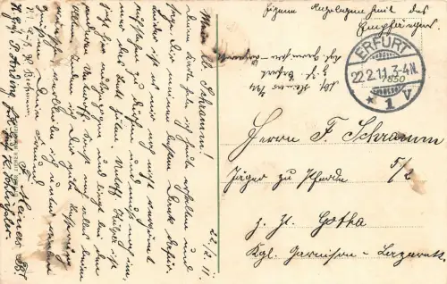 Erfurt Blick auf die Cyriaxburg 1911