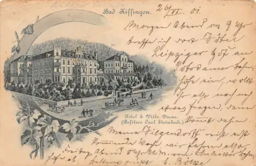 Bad Kissingen Hotel & Villa Diana Postkarte AK 1901