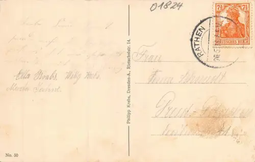 Sächs. Schweiz Amselfall Rathen Postkarte AK 1918