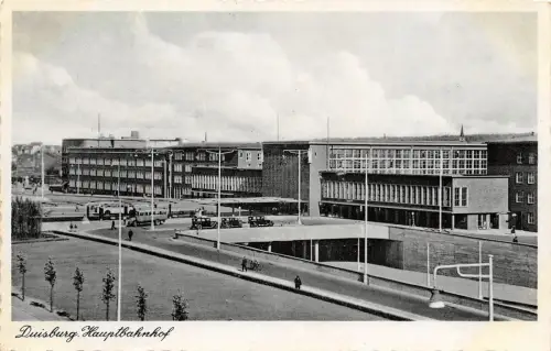 Duisburg Omnibus am Haupt Bahnhof Fotokarte 1937