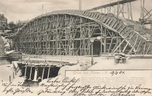 Gruß aus Plauen Syrathal-Viaduct Vogtland Sachsen Postkarte AK 1904