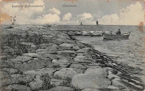 Seebad Sroinemünde Westmole AK 1927