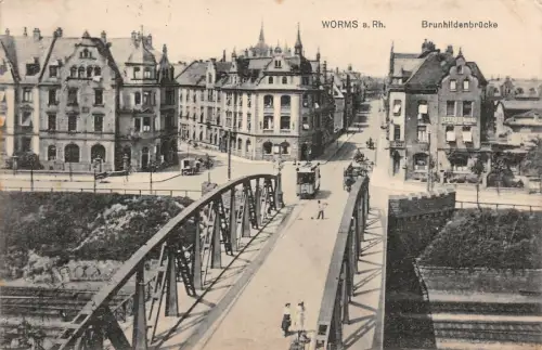 Worms a. Rh. Brunhildenbrücke Feldpostkarte 1915