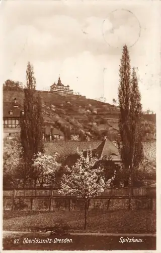 Spitzhaus in Oberlössnitz-Dresden Sachsen Postkarte AK 1927